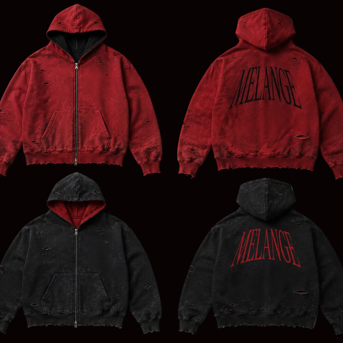 [Reactor-01] REVERSIBLE ZIP-UP | BLACK / RED