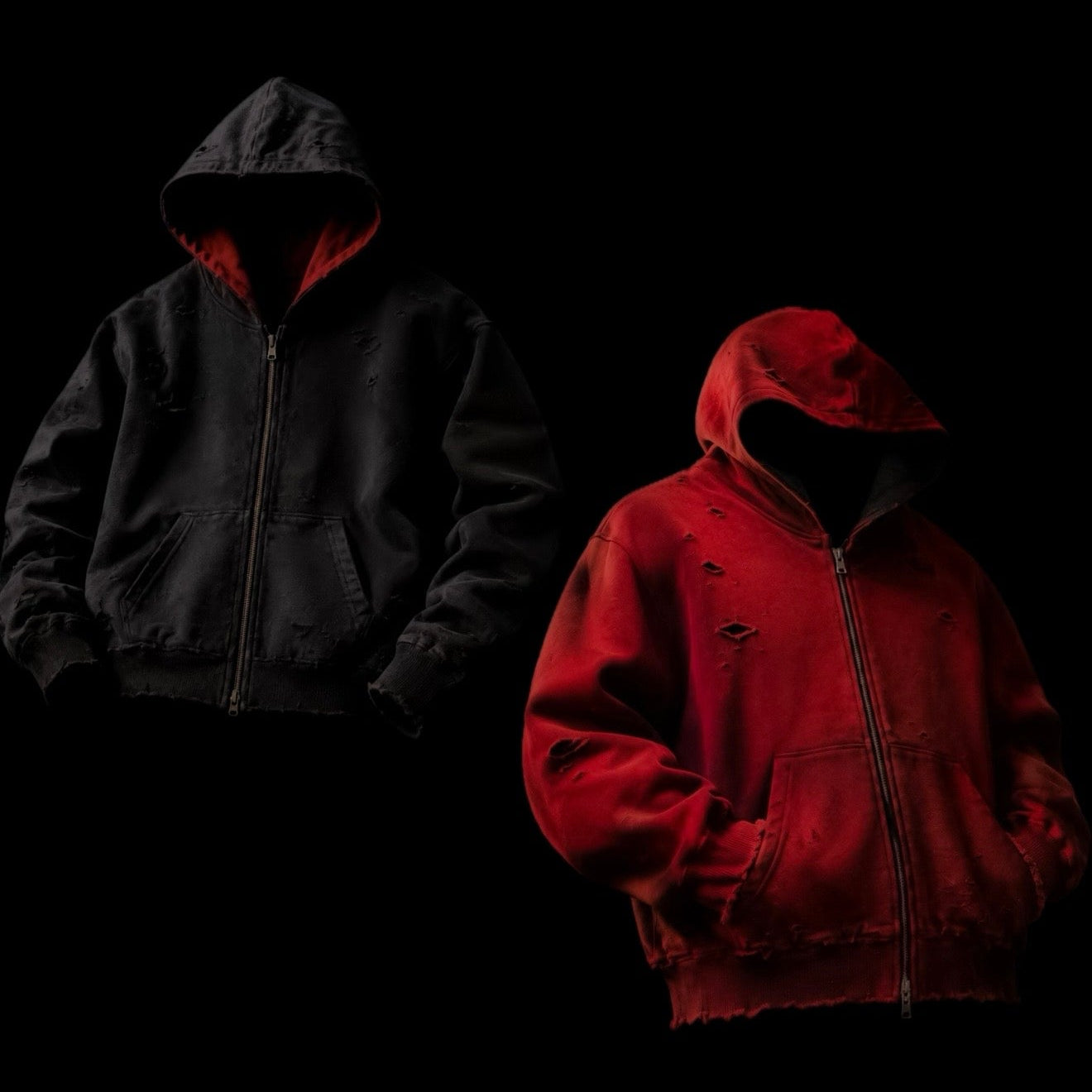 [Reactor-01] REVERSIBLE ZIP-UP | BLACK / RED